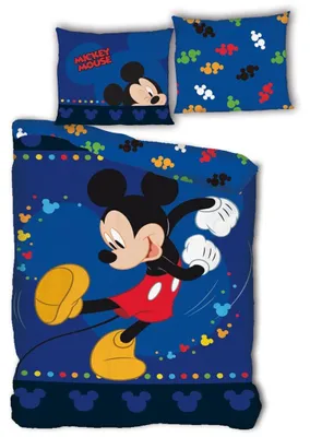Produktbild von Disney Mickey Maus Kinder Mikrofaser Bettwäsche 2tlg Set 135/140x200 63x63 cm