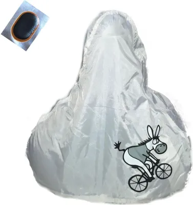 Produktbild von Universal - Sattelüberzug Regenschutz Satteldecke "Drahtesel" weiß inkl. Schlauchflicken