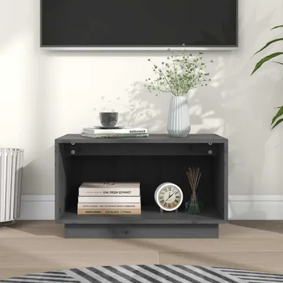 Produktbild von The Living Store TV-Schrank Grau 60x35x35 cm Massivholz Kiefer