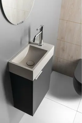 Produktbild von Sapho CREST R Betonwaschbecken mit Auslauf, 40x22cm, weißer Sandstein