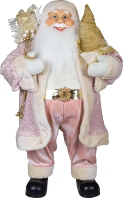 Produktbild von Weihnachtsmann Deko Figur Jonte 80cm extra groß stehend rosa gold