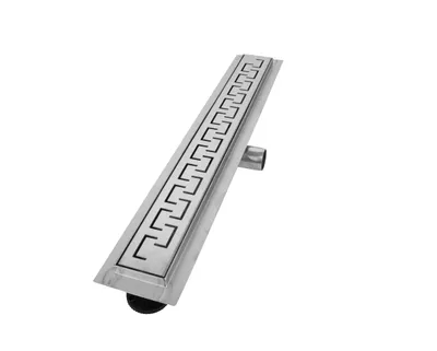 Produktbild von VILSTEIN Duschrinne 80cm, Edelstahl Bodenablauf Komplettset, extra flach, Siphon mit Geruchsstop, Haarsieb - Griechisch