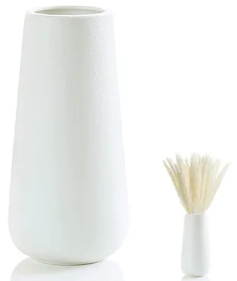 Image de Vase en céramique, blanc, pour fleurs, décoration, idéal pour les pampas, salon, chambre
