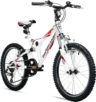 Produktbild von Bergsteiger Montreal 20 Zoll Kinderfahrrad, geeignet für 6, 7, 8, 9 Jahre, Shimano 6 Gang-Schaltung, Mountainbike mit Vollfederung, Jungen-Fahrrad, Mädchen-Fahrrad