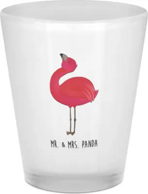 Produktbild von Mr. & Mrs. Panda Schnapsglas Flamingo Stolz - Transparent - Geschenk, Selbstliebe, Stamper, Freundin, glücklich, Pinnchen, Gläschen, Rosa, Stamperl, Shot Glas