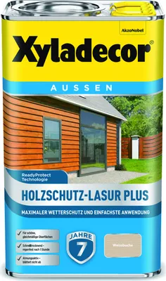 Produktbild von Xyladecor Holzschutz-Lasur Plus, Weißbuche, 2,5 l - Maximaler Wetterschutz und einfachste Anwendung