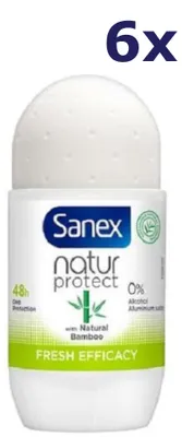 Produktbild von 6x Sanex Deo Roll-on – Bamboo Fresh, 50 ml