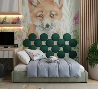 Immagine prodotto di Set da 12 pezzi – Pannelli fonoassorbenti in velluto morbido | Pannelli decorativi per la testata del letto, ideali per camerette egiochi | Colore: [12 pezzi, forma rotonda (25x25 cm) | Verde]