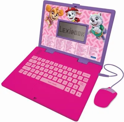 Zdjęcie produktu dla Komputer Edukacyjny Mówiący Psi Patrol Różowy, 124 Aktywności Francuski i Angielski, Duży Ekran 5.1 x 9.7 cm