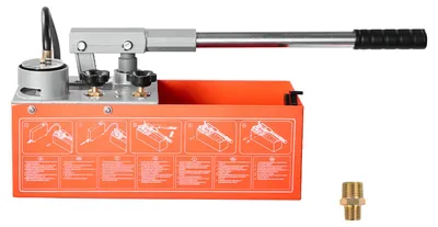 Produktbild von SucceBuy Hydraulische Abdrückpumpe Druckprüfpumpe 7,57 L 0-60 bar mit Doppelventil, Handpumpe mit Manometer und Tank, geeignet für Rohrleitungen, Wasserleitungen, Heizsysteme sowie Druck- und Lecktests