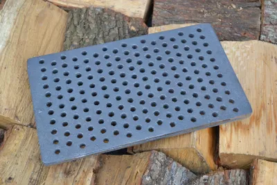 Obrázok produktu pre SEZAM rošt na kachle 34,5 x 21 cm liatinový liatinový rošt s otvormi krbový rošt štvorcový rošt na popol stolový rošt na kachle rošt na kachle krbový rošt