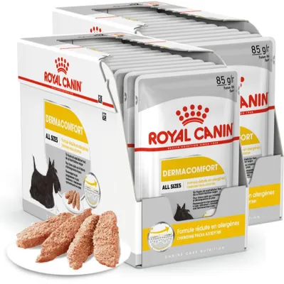 Produktbild von Royal Canin CCN Dermacomfort 24x85g Nassfutter Pastete für erwachsene Hunde mit empfindlicher, zu Reizungen neigender Haut