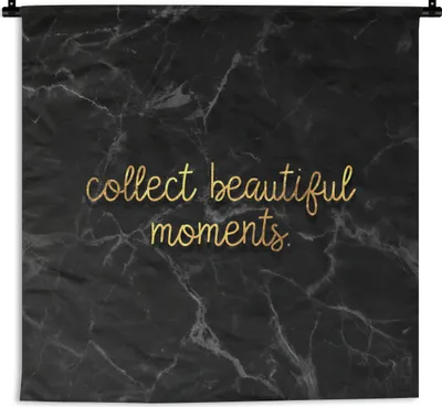Produktbild von MuchoWow® Wandteppich Wandbehang Zitate - Sprichwörter - Gold - Marmor 150x150 cm Tapisserie Dekoration Wandtuch - Wohnaccessoires - Modernes