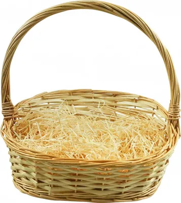 Produktbild von 1 Geschenkkorb Natur mit Holzwolle Präsentkorb Weidenkorb