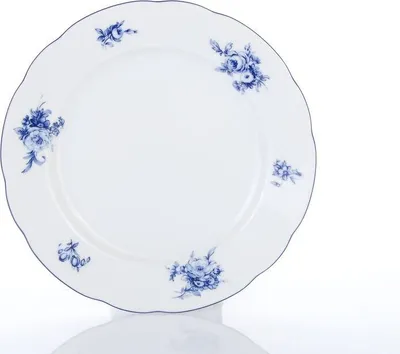Produktbild von Thun 1794 Dessertteller, Tschechisches Porzellan, Rose, 19 cm, blaue Rose, Thun