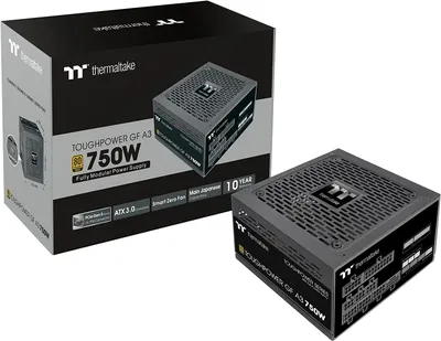 Produktbild von Thermaltake TOUGHPOWER GF A3, 750 W, 100 - 240 V, 50/60 Hz, 10 A, Aktiv, 100 W