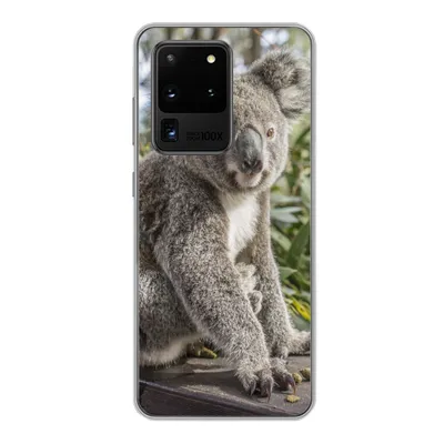 Produktbild von MuchoWow® Handyhülle Schutzhülle Hülle für Samsung Galaxy S20 Ultra Koala - Holz - Pflanzen - Kinder - Jungen - Mädchen Silikon Softcase Handy Hülle - Karteninhaber