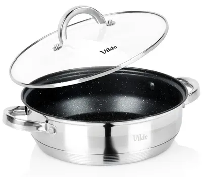 Produktbild von Vilde | Schmorpfanne Induktion 3,1 L - mit Deckel - Ø 24 cm - Edelstahl - Antihaftbeschichtung - INOXCELLENT