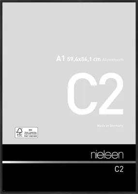 Produktbild von nielsen Aluminium Bilderrahmen C2, 59,4x84,1 cm (A1), Struktur Schwarz Matt