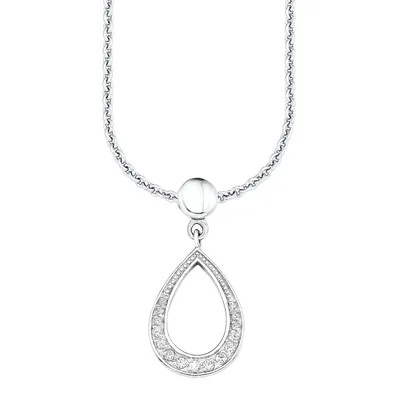 Produktbild von s.Oliver Damen Halskette mit Anhänger SO1222/01 Silber 925/000 synthetischer Zirkonia