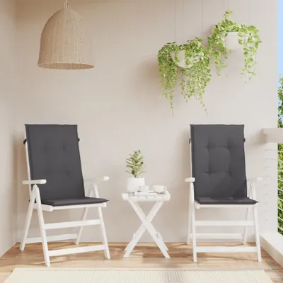 Obrázek produktu pro Maison Exclusive – polštáře na zahradní židle s vysokým opěradlem, 2 ks, antracitová barva, 120 x 50 x 2 cm