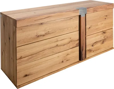 Image de MASSIVMOEBEL24 | Buffet 160x45 Chênes sauvage et lombard huilé Bois naturel NEW AMSTERDAM #10