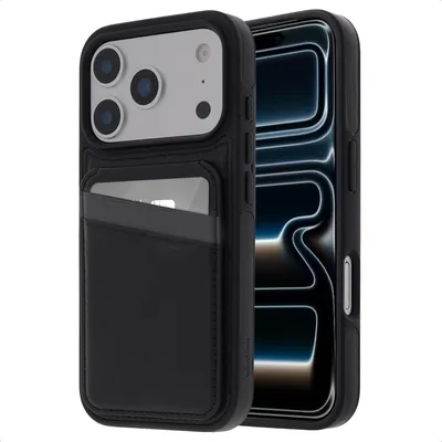 Zdjęcie produktu dla imoshion Backcover z uchwytem na kartę i podstawką dla Apple iPhone 17 Pro - Czarny