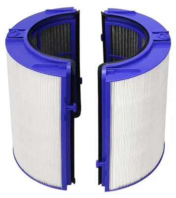 Two cylindrical air filters are shown against a white background.