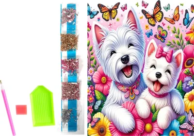 Obrázok produktu pre NORIMPEX Diamantové maľovanie na plátne Veselí psíci 23x30cm