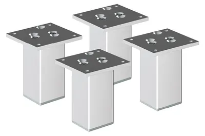 Produktbild von 4er Set sossai Aluminium Möbelfüße 120mm in eloxiertem Design Schrankfüße Sockelfüße