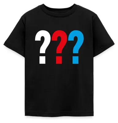 Produktbild von Spreadshirt Die Drei Fragezeichen Logo Kinder T-Shirt, 98/104 (3-4 Jahre), Schwarz