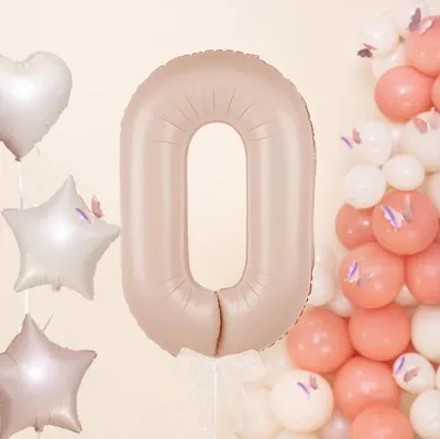 Obrázek produktu pro Fóliový balónek číslo 0 karamelový 100cm
