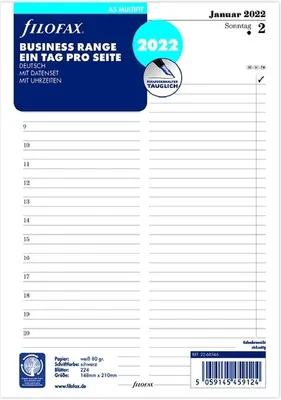 Produktbild von FILOFAX Kalendereinlage 2022
