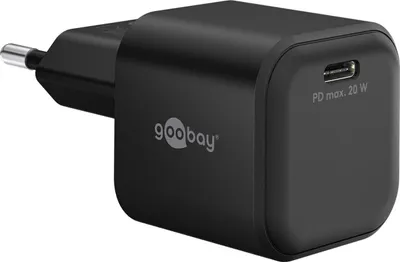 Image de Goobay USB-C PD GaN chargeur rapide Nano 20 W noir