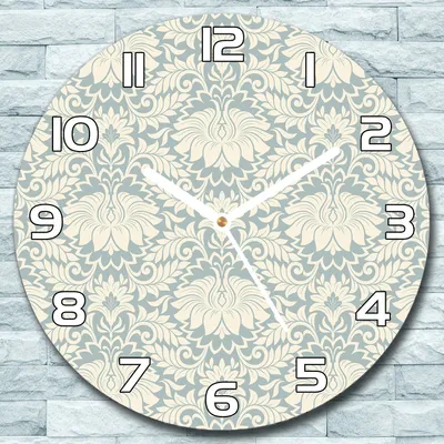 Produktbild von Wanduhr aus Glas Rund fi 30 Vintage Blumen Quarz Deko Schlafzimmer Büro