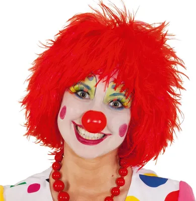 Perücke Clown Rot Clownsperücke für Erwachsene von Vorne