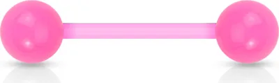 Produktbild von viva-adorno Barbell Piercing Stab Zungenpiercing Kunststoff Kunststoff Kugeln verschiedene Farben Z312,Pink