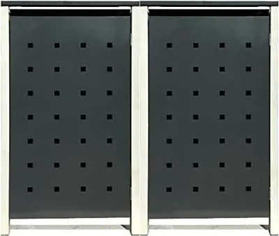 Produktbild von 2 Tailor Mülltonnenboxen Basic für 120 Liter Tonne /Stanzung 2 /Anthrazit / Grau