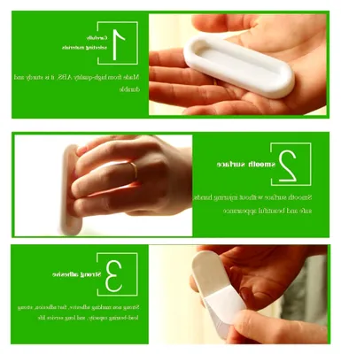 Produktbild von 4-teiliges selbstklebendes Türgriff-Set für Schrank, Dusche, Schiebetür, Küche, Tür- und Fenstergriffe, Schublade, Balkontürgriff
