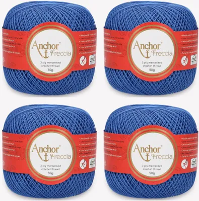 Image de 4 pelotes d'Anchor Freccia 16 – Fil de coton fin pour le crochet en filigrane (couleur 00142)