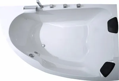 Produktbild von CARIBIA ECK Badewanne Delta-XL 180x130 Rechts Wasserfall Armaturset, Acrylschürze, Füße, Ablaufgarnitur und 2x Kopfkissen GRATIS