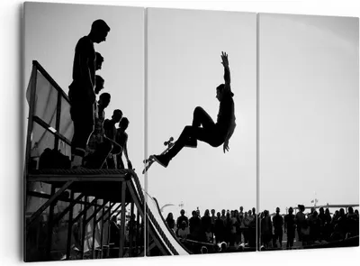 Produktbild von Bild auf Leinwand - Leinwandbild - Sport Skateboard - 165x110cm - Wand Bild - Wanddeko - Leinwanddruck - Bilder - Kunstdruck - Wanddekoration - Leinwand bilder - Wandkunst - CE165x110-3655