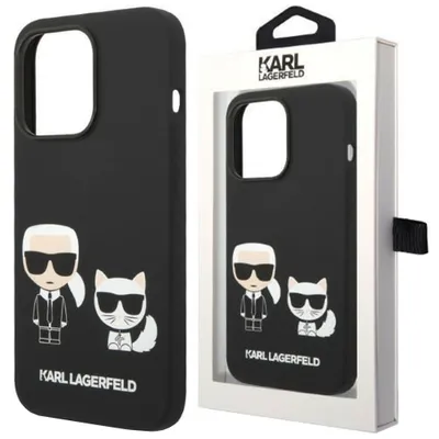 Zdjęcie produktu dla Karl Lagerfeld Klhmp14Xsskck Iphone 14 Pro Max 6,7" Hardcase Czarny/Black Liquid Silicone Karl & Choupette Magsafe