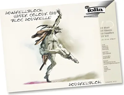 Image de Folia 8334 Bloc d'aquarelle 200 g/qm, rugueux, 36x48 cm, blanc, 10 feuilles