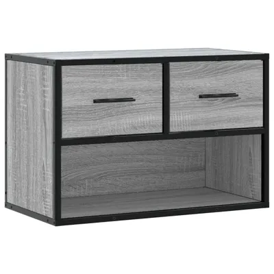 Produktbild von vidaXL TV-Schrank Grau Sonoma 60x31x39,5 cm Holzwerkstoff und Metall