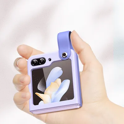 Produktbild von Hülle für Samsung Galaxy Z Flip 6 / Z Flip 7 FE 5G, Hartes PC Handyhülle mit Armband Ständer Lila