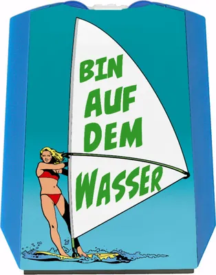 Produktbild von Surferin Parkscheibe mit Spruch auf dem Segel - Bin auf dem Wasser