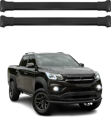 Immagine prodotto di Portapacchi Portapacchi per Ssangyong Musso Grand 2018-2025 alluminio nero 2 pz