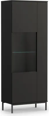 Produktbild von BETTSO Vitrine mit Glas Kommode Sideboard Highboard Schrank Beistelltisch mit 2 Türen für Wohenzimmer 2D CLAW 70 Schwarz
