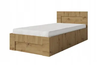 Produktbild von Modernes Bett ERO 90x200cm Eiche Artisan – Stilvolles Jugendbett für Schlafzimmer, Hotel und Pension